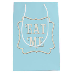 "Eat Me" Wonderland Tea Party Pastel Blue Medium Cadeauzakje