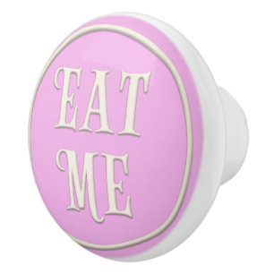 "Eat Me" Wonderland Tea Party Pastel Pink Keramische Knop