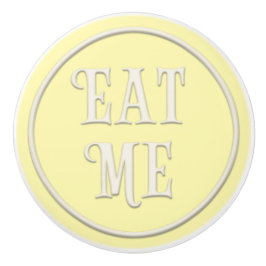 "Eat Me" Wonderland Tea Party Pastel Yellow Keramische Knop