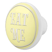 "Eat Me" Wonderland Tea Party Pastel Yellow Keramische Knop (Rechts)