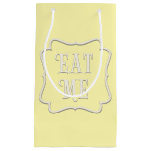 "Eat Me" Wonderland Tea Party Pastel Yellow Klein Cadeauzakje