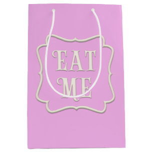 "Eat Me" Wonderland Tea Party  roze Medium Cadeauzakje