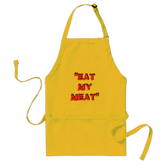 "EAT MIJN VLEES" APRON $ 19,95 STANDAARD SCHORT (Voorkant)