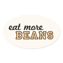 "Eat more beans" sticker (ovaal)