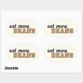 "Eat more beans" sticker (ovaal) (Vel)