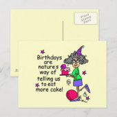 Eat more Cake Birthday Humor Briefkaart (Voorkant / Achterkant)