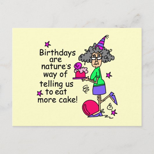 Eat more Cake Birthday Humor Briefkaart (Voorkant)