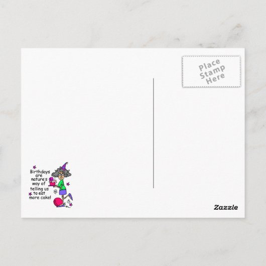 Eat more Cake Birthday Humor Briefkaart (Achterkant)
