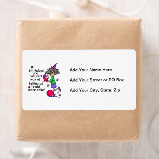 Eat more Cake Birthday Humor Etiket (Insitu)