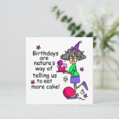 Eat more Cake Birthday Humor Kaart (Staand voorkant)