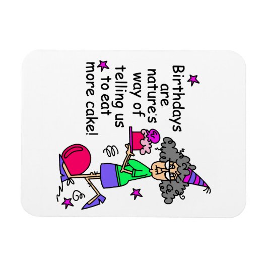 Eat more Cake Birthday Humor Magneet (Horizontaal)