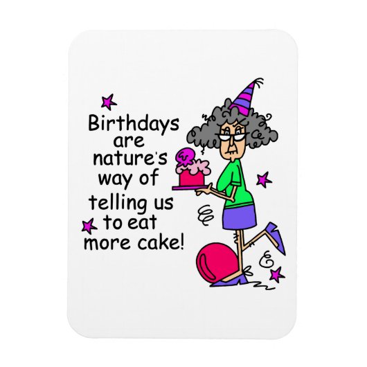 Eat more Cake Birthday Humor Magneet (Verticaal)