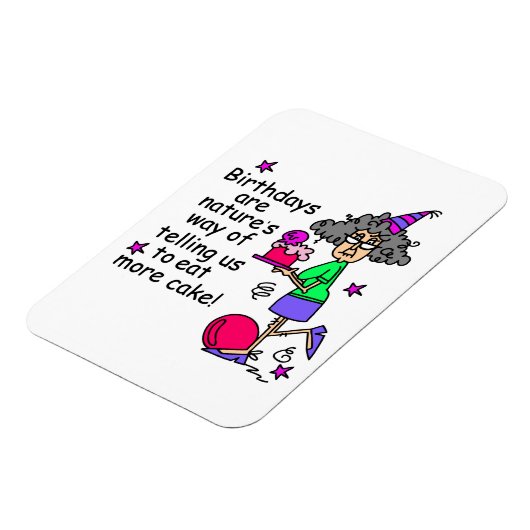 Eat more Cake Birthday Humor Magneet (Linkerzijde)
