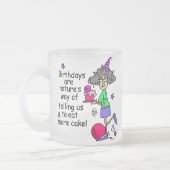 Eat more Cake Birthday Humor Matglas Koffiemok (Links)