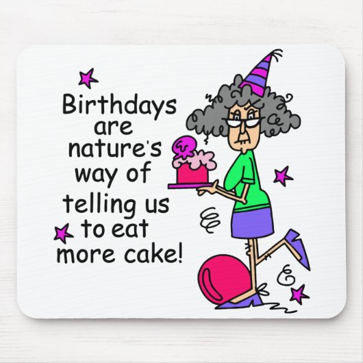 Eat more Cake Birthday Humor Muismat (Voorkant)