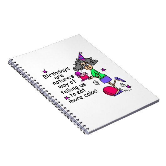 Eat more Cake Birthday Humor Notitieboek (Rechterzijde)