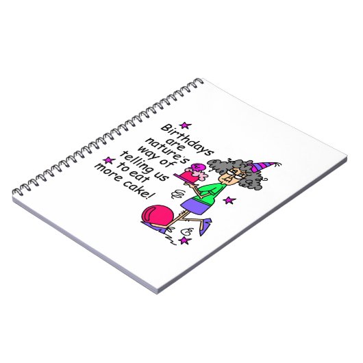 Eat more Cake Birthday Humor Notitieboek (Linkerzijde)