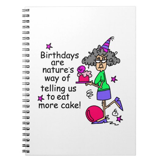 Eat more Cake Birthday Humor Notitieboek (Voorkant)