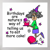 Eat more Cake Birthday Humor Poster (Voorkant)