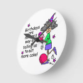 Eat more Cake Birthday Humor Ronde Klok (Hoek)