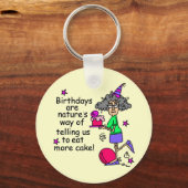 Eat more Cake Birthday Humor Sleutelhanger (Voorkant)