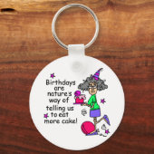 Eat more Cake Birthday Humor Sleutelhanger (Voorkant)
