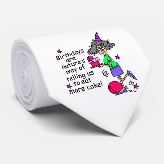 Eat more Cake Birthday Humor Stropdas (Opgerold)
