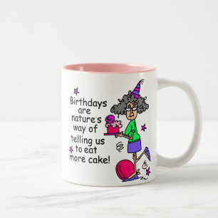 Eat more Cake Birthday Humor Tweekleurige Koffiemok