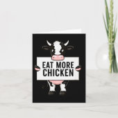 Eat More Chicken Funny Cow Loving Farm Tees Animal Kaart (Voorkant)