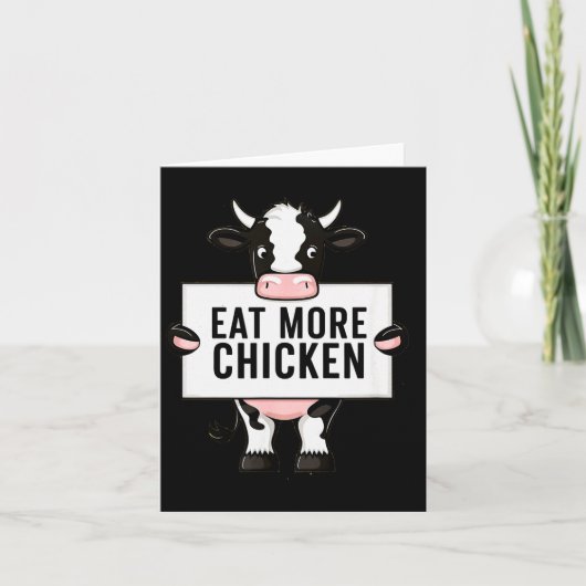 Eat More Chicken Funny Cow Loving Farm Tees Animal Kaart (Voorkant)