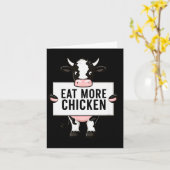 Eat More Chicken Funny Cow Loving Farm Tees Animal Kaart (Gele Bloem)