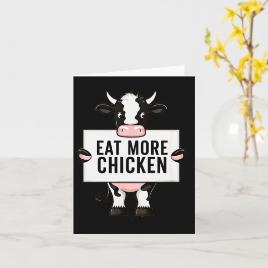 Eat More Chicken Funny Cow Loving Farm Tees Animal Kaart (Gele Bloem)