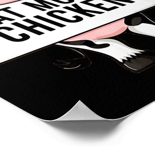 Eat More Chicken Funny Cow Loving Farm Tees Animal Poster (Hoek)
