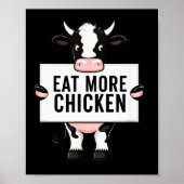 Eat More Chicken Funny Cow Loving Farm Tees Animal Poster (Voorkant)