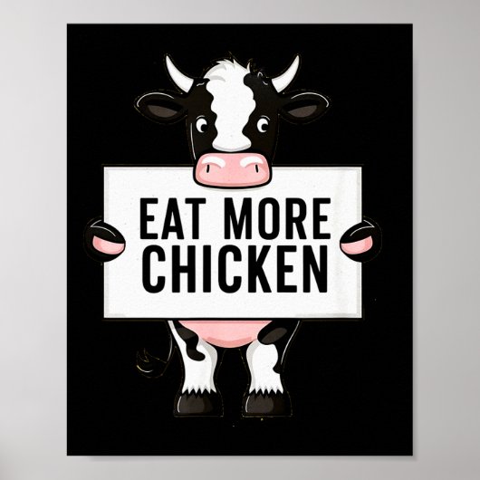 Eat More Chicken Funny Cow Loving Farm Tees Animal Poster (Voorkant)