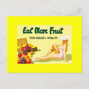 Eat more Fruit -  reclame ca. 1940 Briefkaart