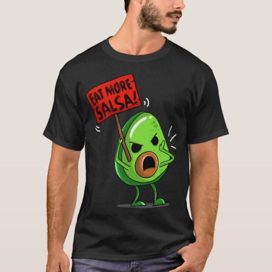 Eat more Salsa Vegan Avocado Cute Guacamole Fun T-shirt (Voorkant)