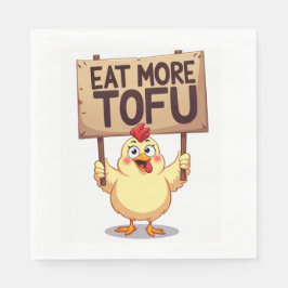 Eat More Tofu Funny Chicken Protest Servet