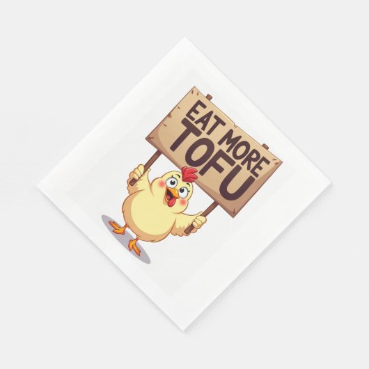 Eat More Tofu Funny Chicken Protest Servet (Hoek)