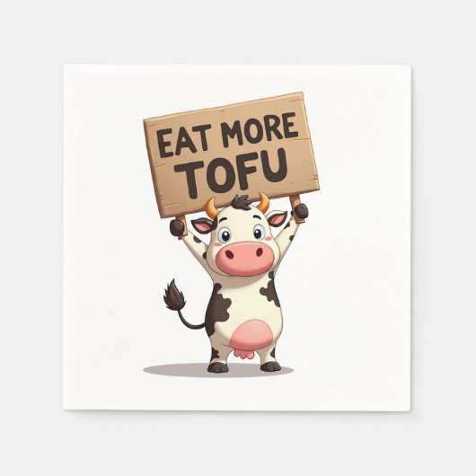 Eat More Tofu – Koe protestservet Servet (Voorkant)