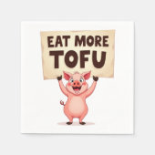 Eat More Tofu – Pig Protest Napkin Servet (Voorkant)