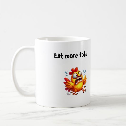 Eat More Tofu with Panicked Funny Chicken Koffiemok (Links)