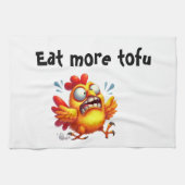 Eat More Tofu with Panicked Funny Chicken Theedoek (Horizontaal)