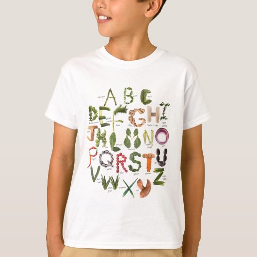 Eat more Veggies Alphabet Shirt (Voorkant)