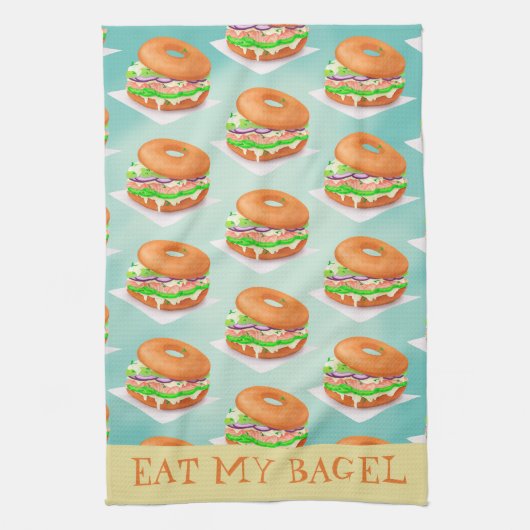 Eat My Bagel Theedoek (Verticaal)