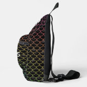 "Eat My Bubbles" Black/Rainbow weegschalen Zwemmen Sling Bag (Rechts)