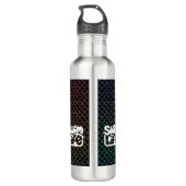 "Eat My Bubbles" Black/Rainbow weegschalen Zwemmen Waterfles (Achterkant)