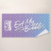 "Eat My Bubbles" Blauw/Paarse schalen Zwemmen Leve Badhanddoek (Badhanddoek)