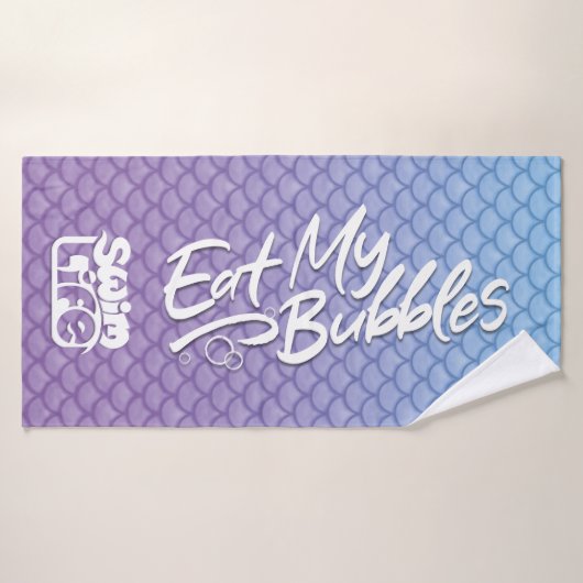 "Eat My Bubbles" Blauw/Paarse schalen Zwemmen Leve Badhanddoek (Badhanddoek)