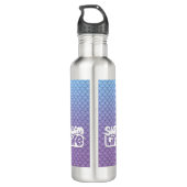 "Eat My Bubbles" Blauw/Paarse schalen Zwemmen Leve Waterfles (Achterkant)